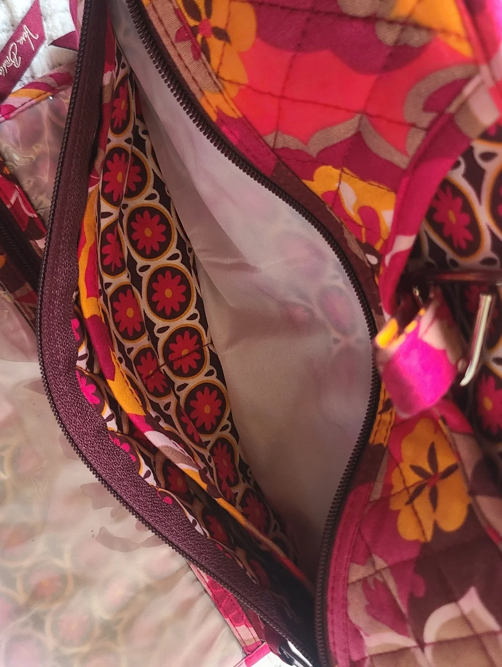 Vera Bradley Quilted Floral Weekender Bag Travel Bag - Picture 9 of 11